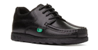 black leather shoe with laces