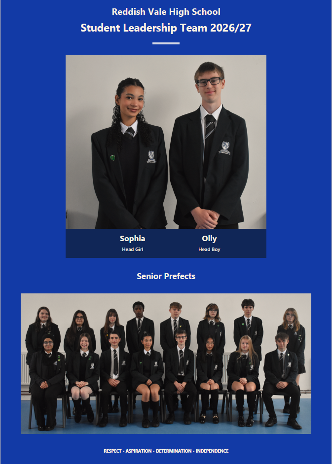 Student Leadership Team poster - this is also available to view in PDF format at the bottom of the web page
