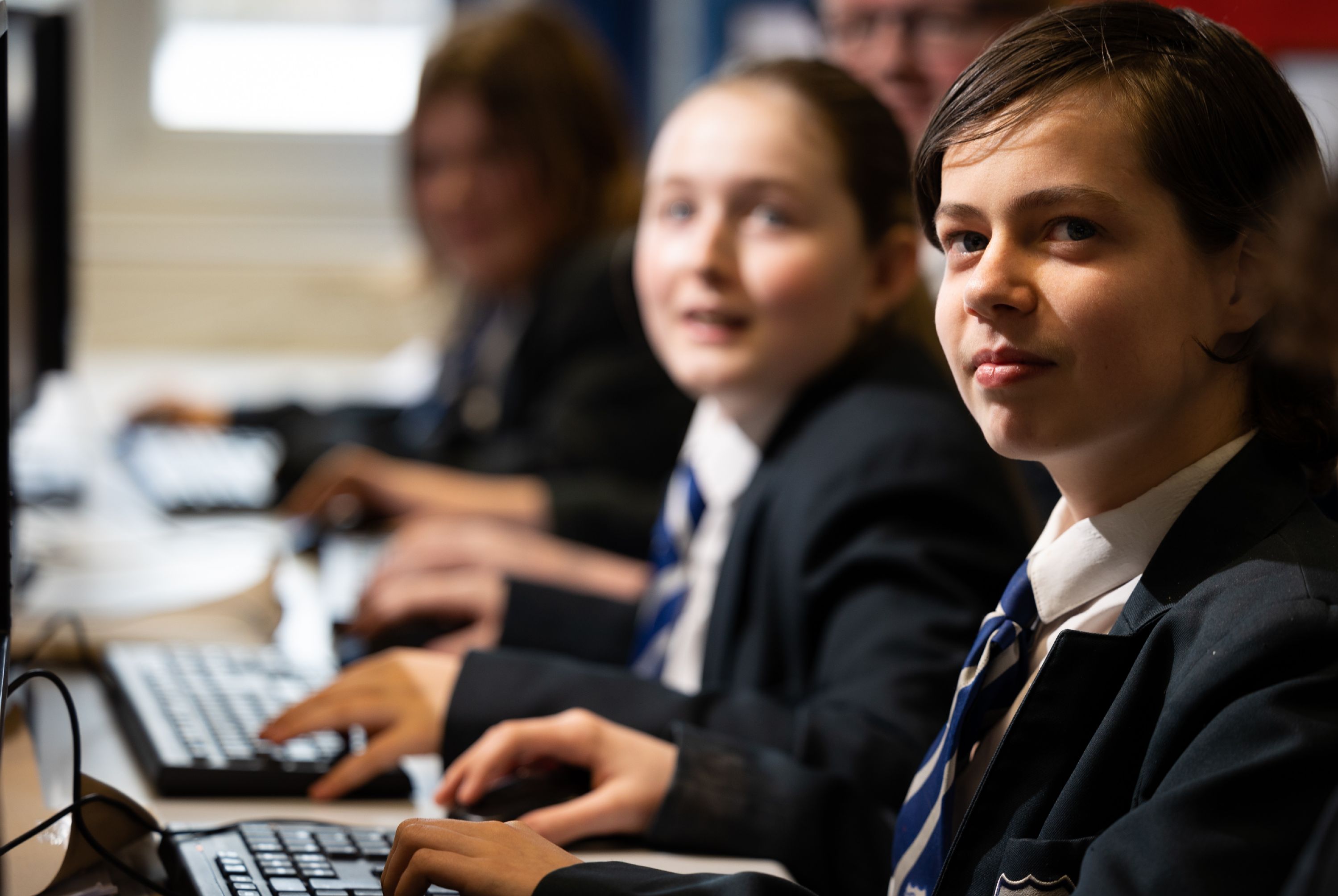 pupils working at the computers
